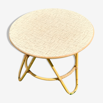 Table en rotin vintage 1960