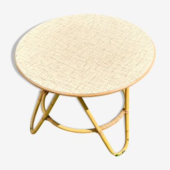 Small table in vintage rattan 1960