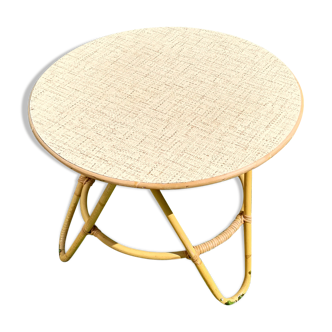 Small table in vintage rattan 1960