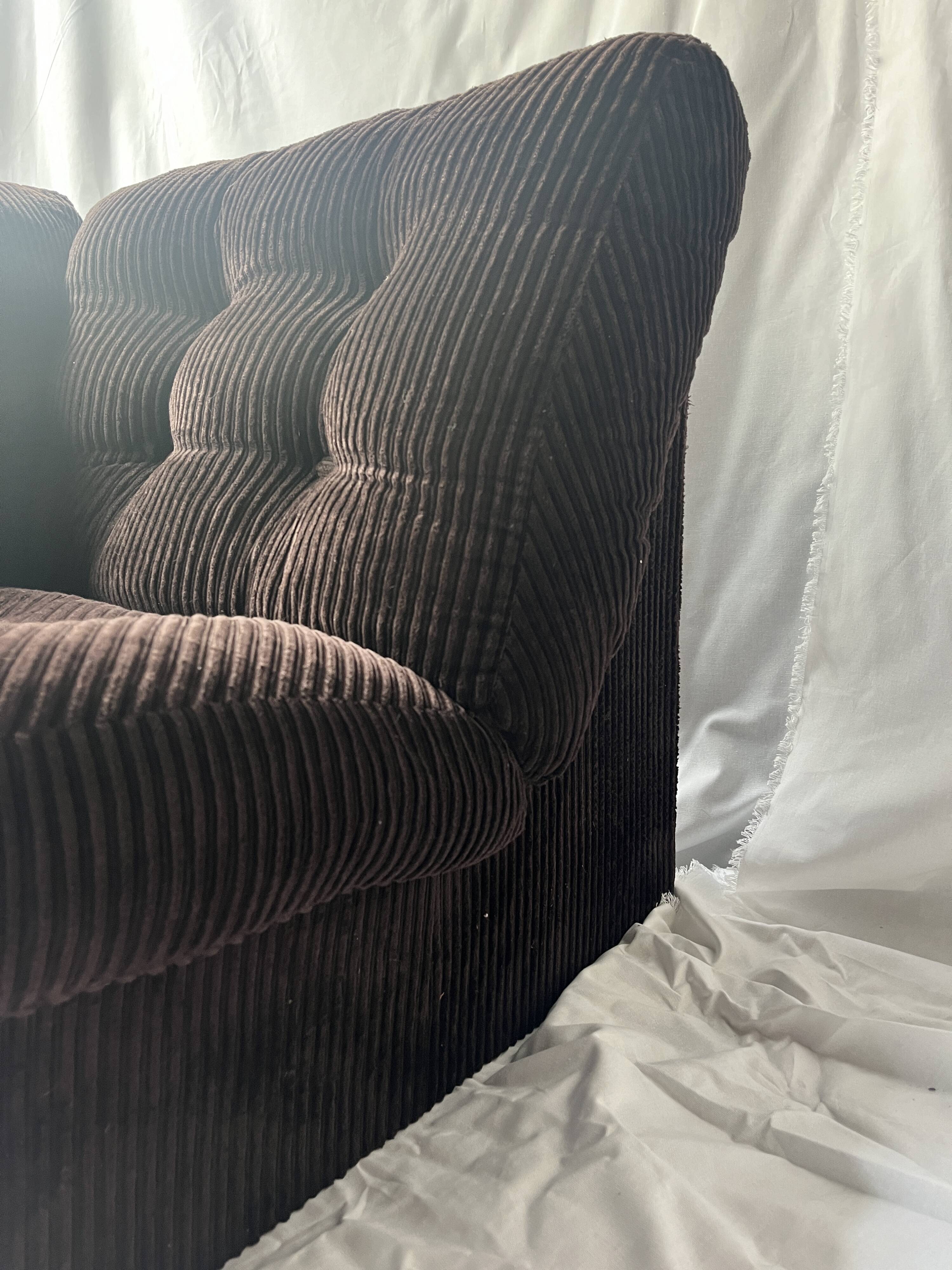 Corduroy fireside chair, 1970s