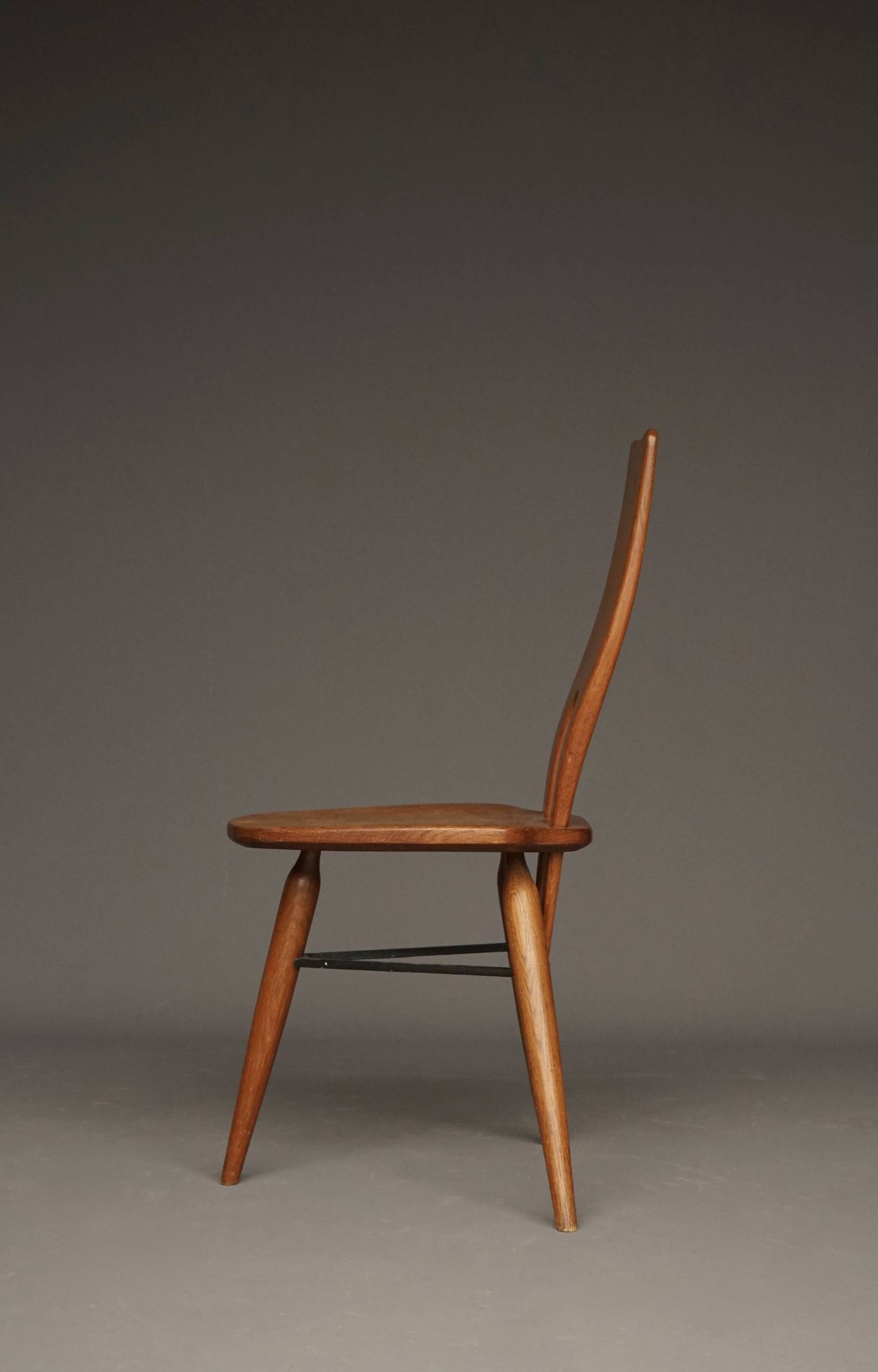 Italian oak accent chair, 1950s