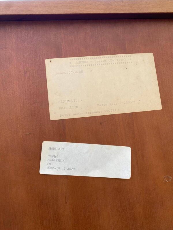 Vitrine anglaise 2 portes imitation acajou 1990