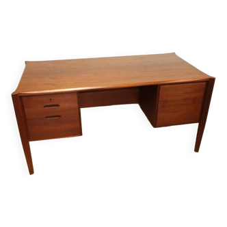 Vintage desk by Wilhelm Renz in double-sided teak, 1960s