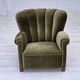 1960s, Danish relax armchair, green furniture velour, original condition.