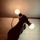 Vintage ceramic dumbbell lamp by JC Peiré