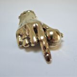 hand bronze paperweight pen holder early XXth