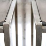 Pair of vintage side tables, chrome and smoked glass 1970