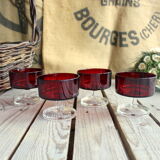 Set of 4 Ruby Luminarc Cavalier champagne cups