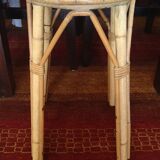 Rattan stool / plant rest - 1970s