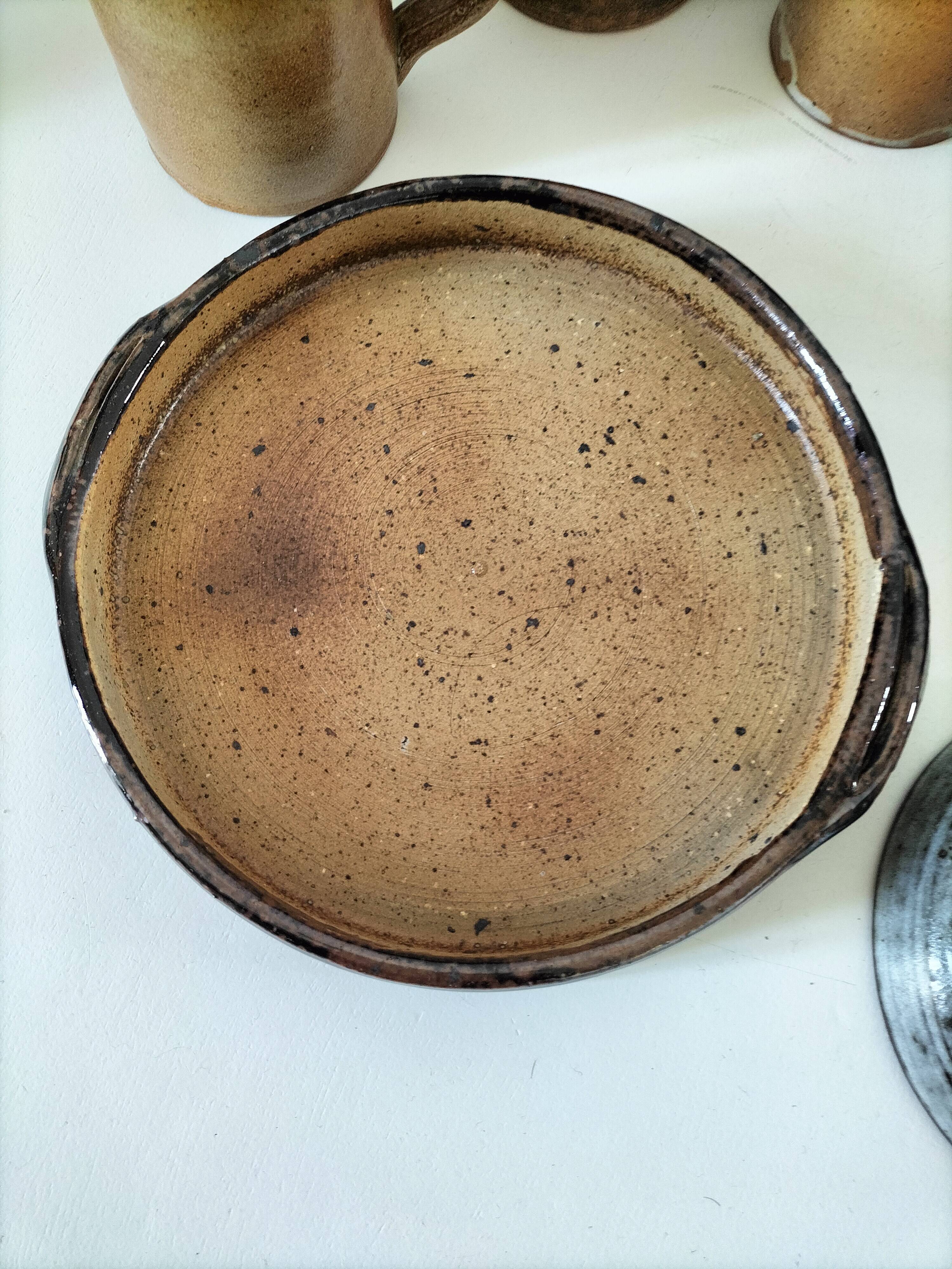 Stoneware service Puisaye – breakfast set - 7 pieces