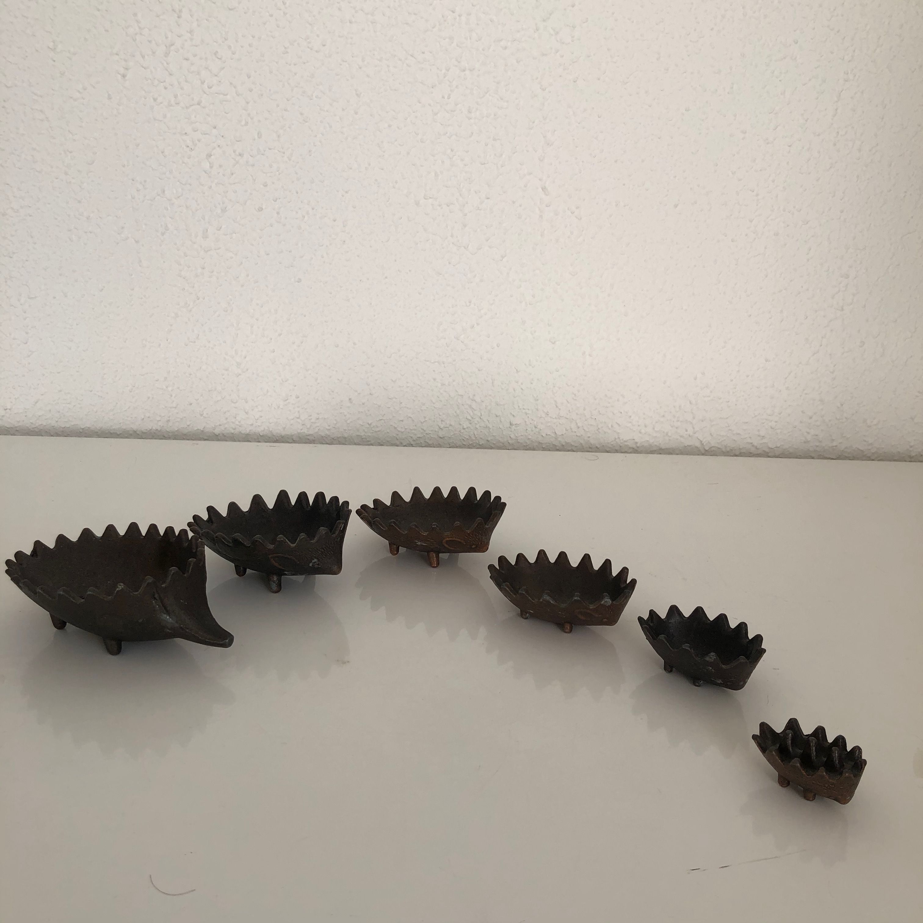 Hedgehog ashtrays by Walter Bosse for Hertha Baller vintage 1950