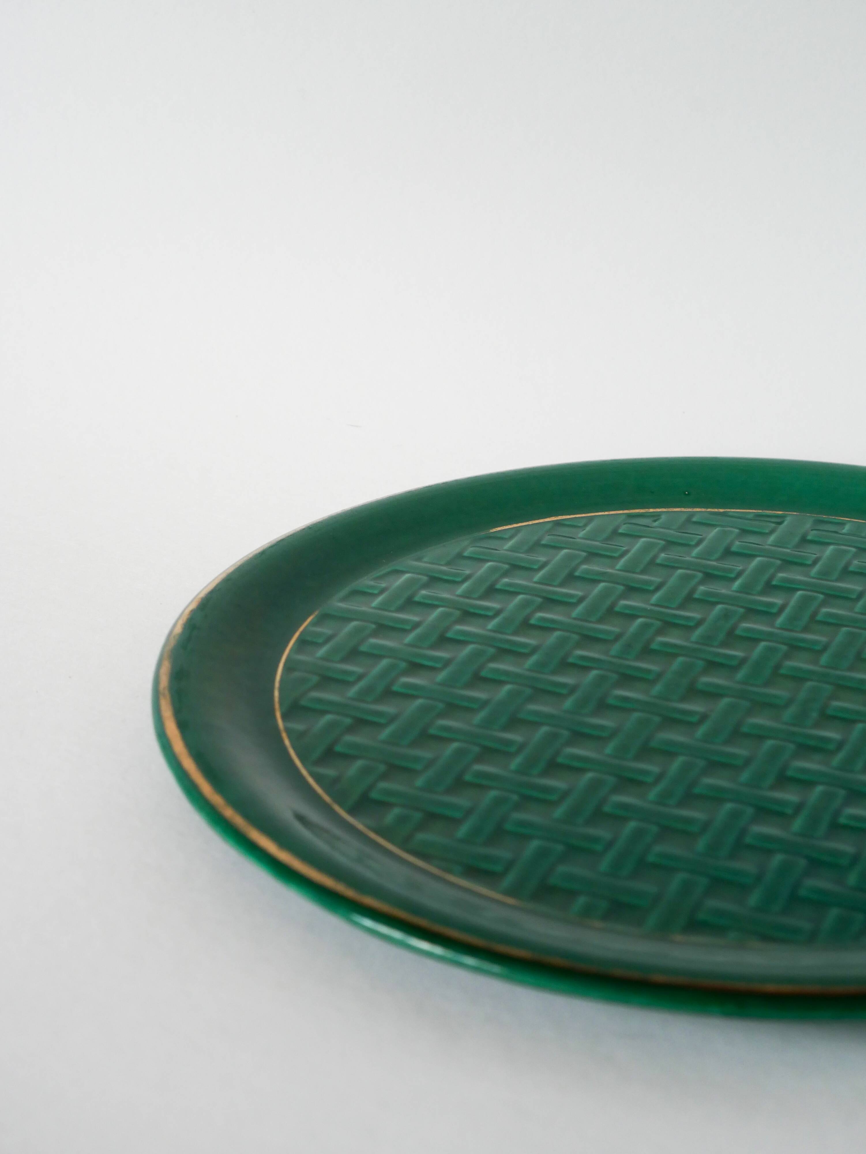 Slush pie dish, woven bamboo model, 1960