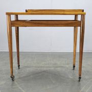 Mid Century Walnut Serving Cart, Czechoslovakia, 1970s