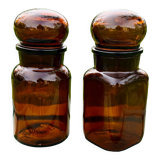 Pair of amber pots