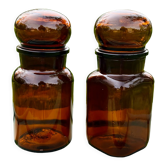 Pair of amber pots