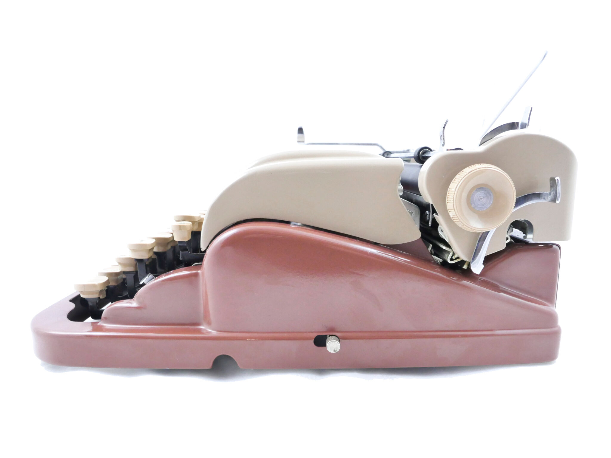 Underwood Quiet Tab De Luxe Caramel and Chocolate Typewriter 1954 revised