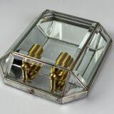 60s 70s wall lamp wall light glass & metal vintage space age design