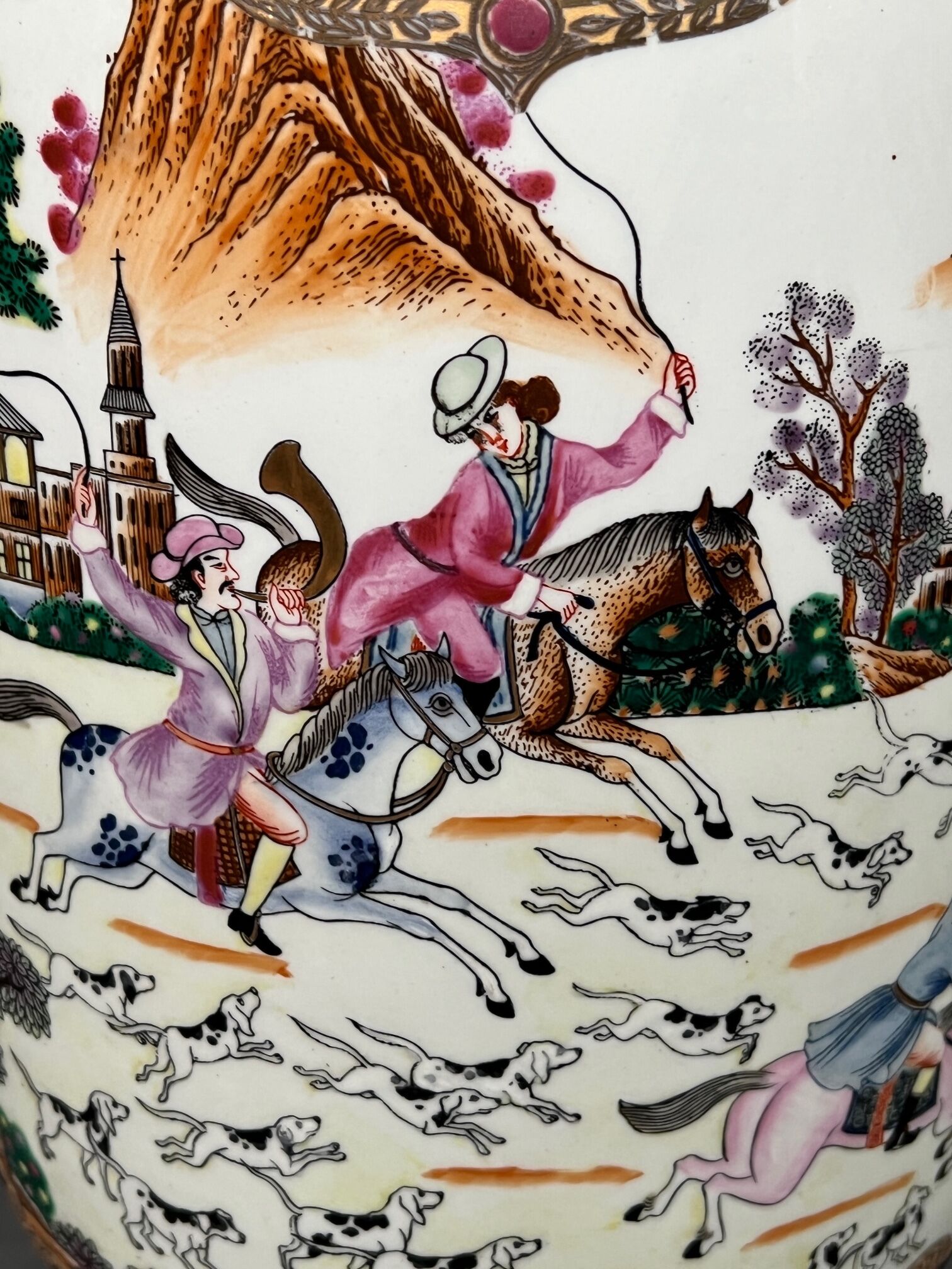 Vase, relief paint, gilding