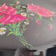 Authentic Longwy dish Black enamels poppy decoration Louis Valenti 1960