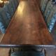 Monastery table - 9 chairs and 2 Louis XIII oak armchairs.