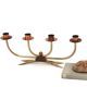 Scandinavian four-branch candlestick in copper and brass, 1950s