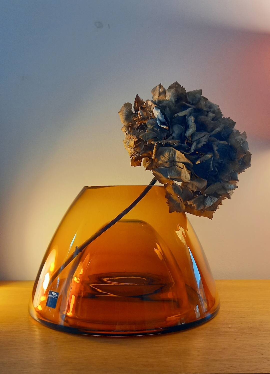 Amber glass cup from the early 2000s