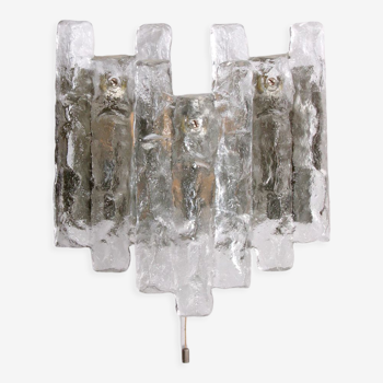 Crystal ice glass wall lamp design by J. T. Kalmar 1960