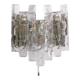Crystal ice glass wall lamp design by J. T. Kalmar 1960