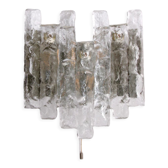 Crystal ice glass wall lamp design by J. T. Kalmar 1960