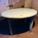 Oval bistro table from the 1930s with a lovely light blue patina