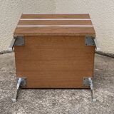 Vintage rosewood chest of drawers aluminum and chrome 1960