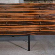 Designer sideboard in Gabonese ebony, 1 door, 12 drawers, 1960s