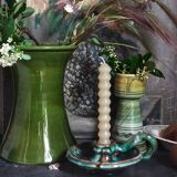 Vintage ceramic diabolo vase from the 1950s