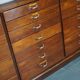 British mahogany apothecary cabinet or drawer bank, 1930s