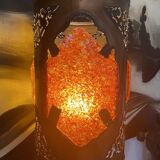 Vintage lamp ceramic copper and resin 1970