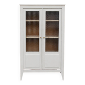 Vitrine parisienne ancienne rénovée – verre texturé et blanc cassé