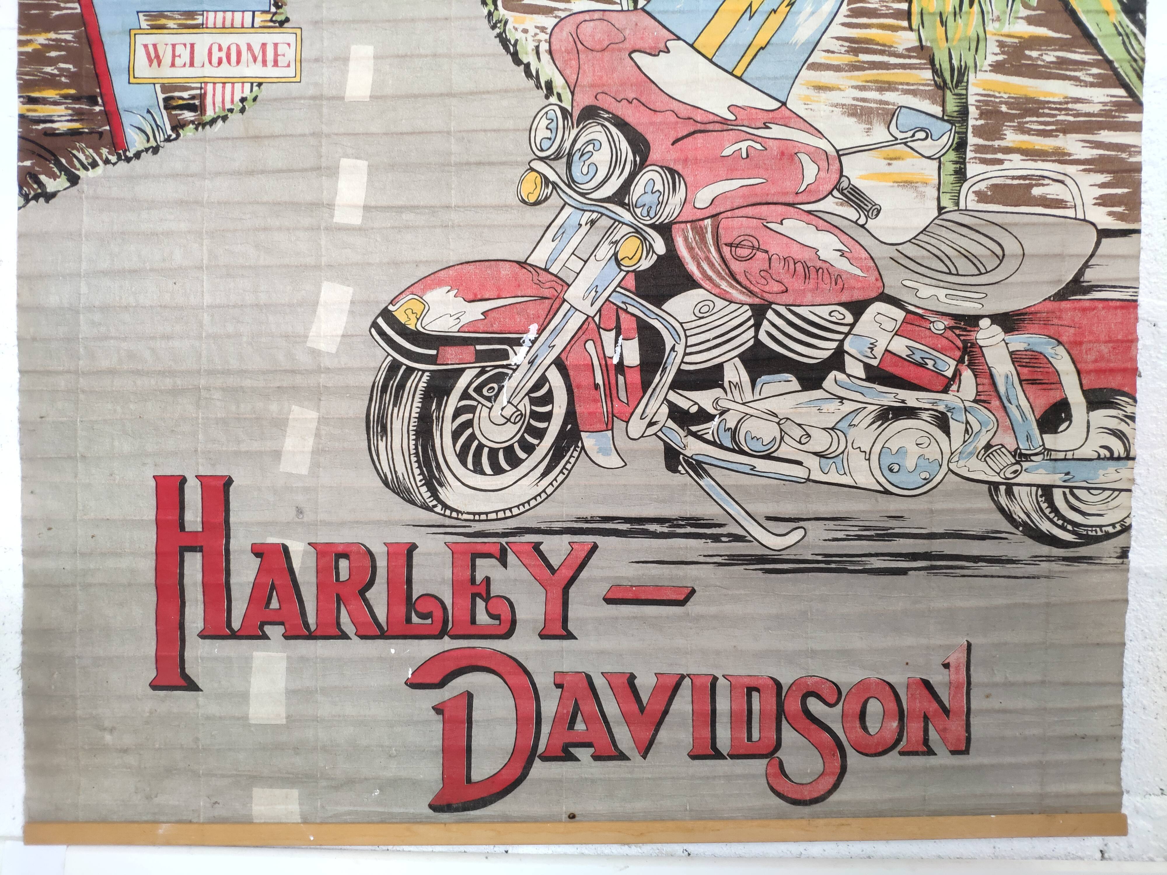 Old Harley Davidson roller blind