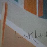 Janick LEDERLE: Gondolas in Venice, Original signed lithograph