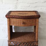 Pair of Wicker Bedside Tables, Vivai Del Sud, design XX Italy