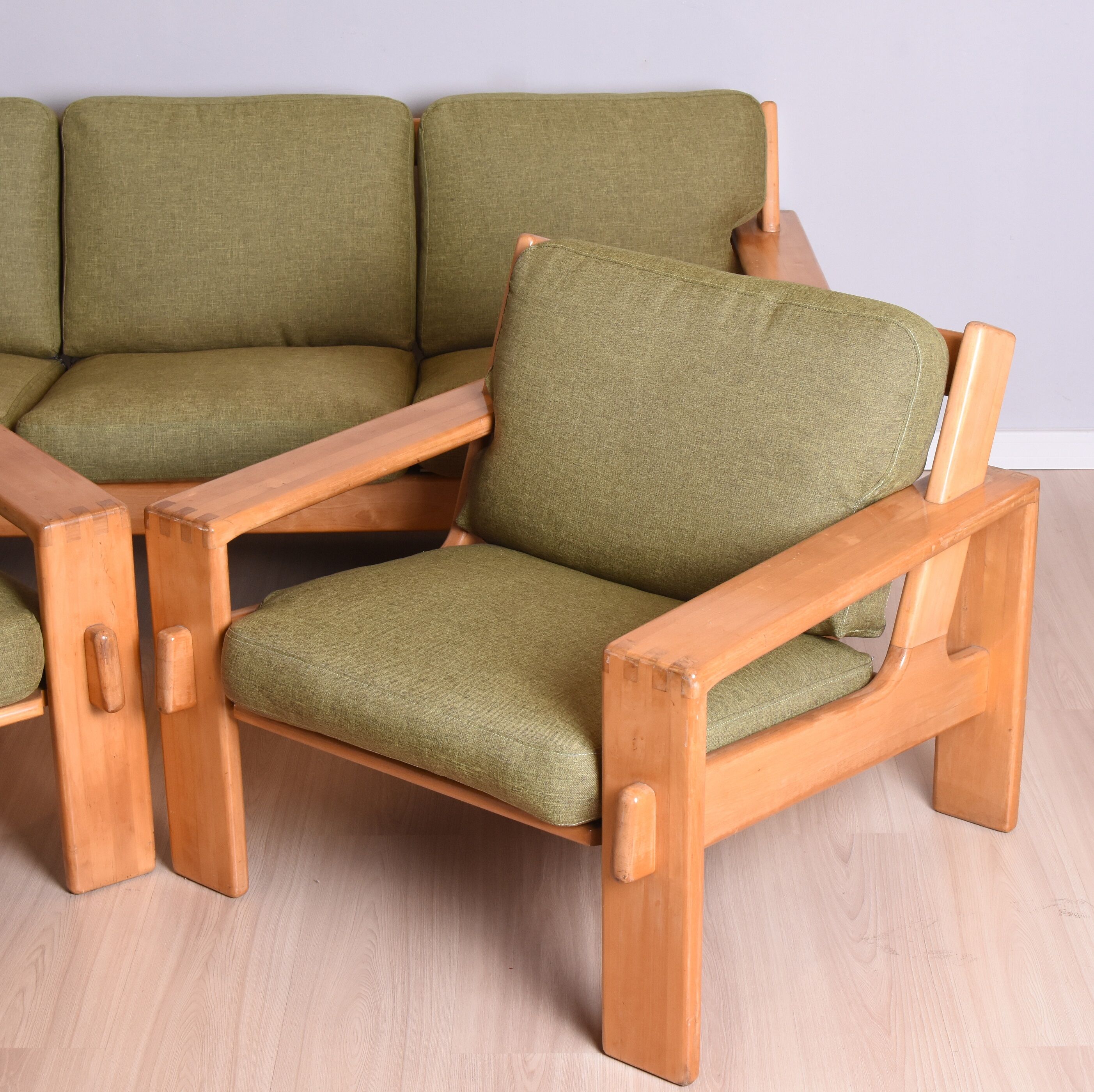 Pair of Bonanza Armchairs by E. Pajamies for Asko, Finland, 1960s