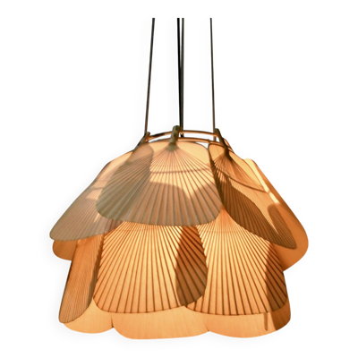 Magnifique lustre Uchiwa 'Ju Yon' par Ingo Maurer pour M Design, années 1970