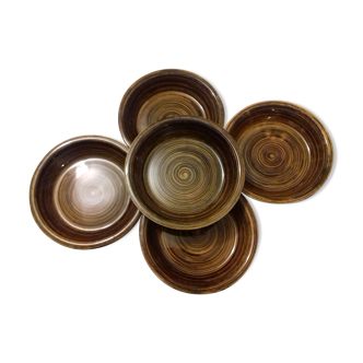 5 Brown paimpol plates