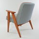 Fauteuil 366 pieds de poule bleu