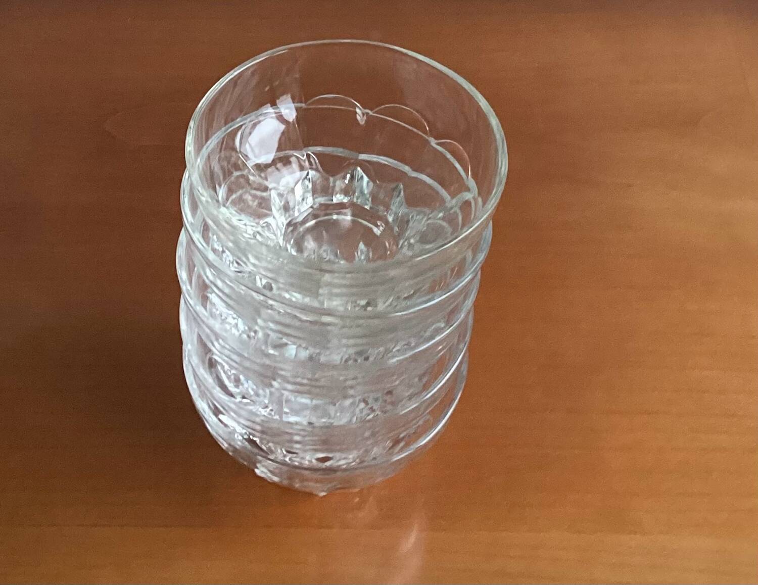 Set of 5 transparent glass cups - vintage