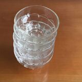 Set of 5 transparent glass cups - vintage