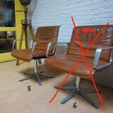 Cognac leather armchair by Delta 2000 for Wilkhahn, Germany, 1960s