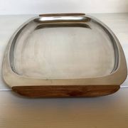 Plat, plateau en métal et bois de style scandinave