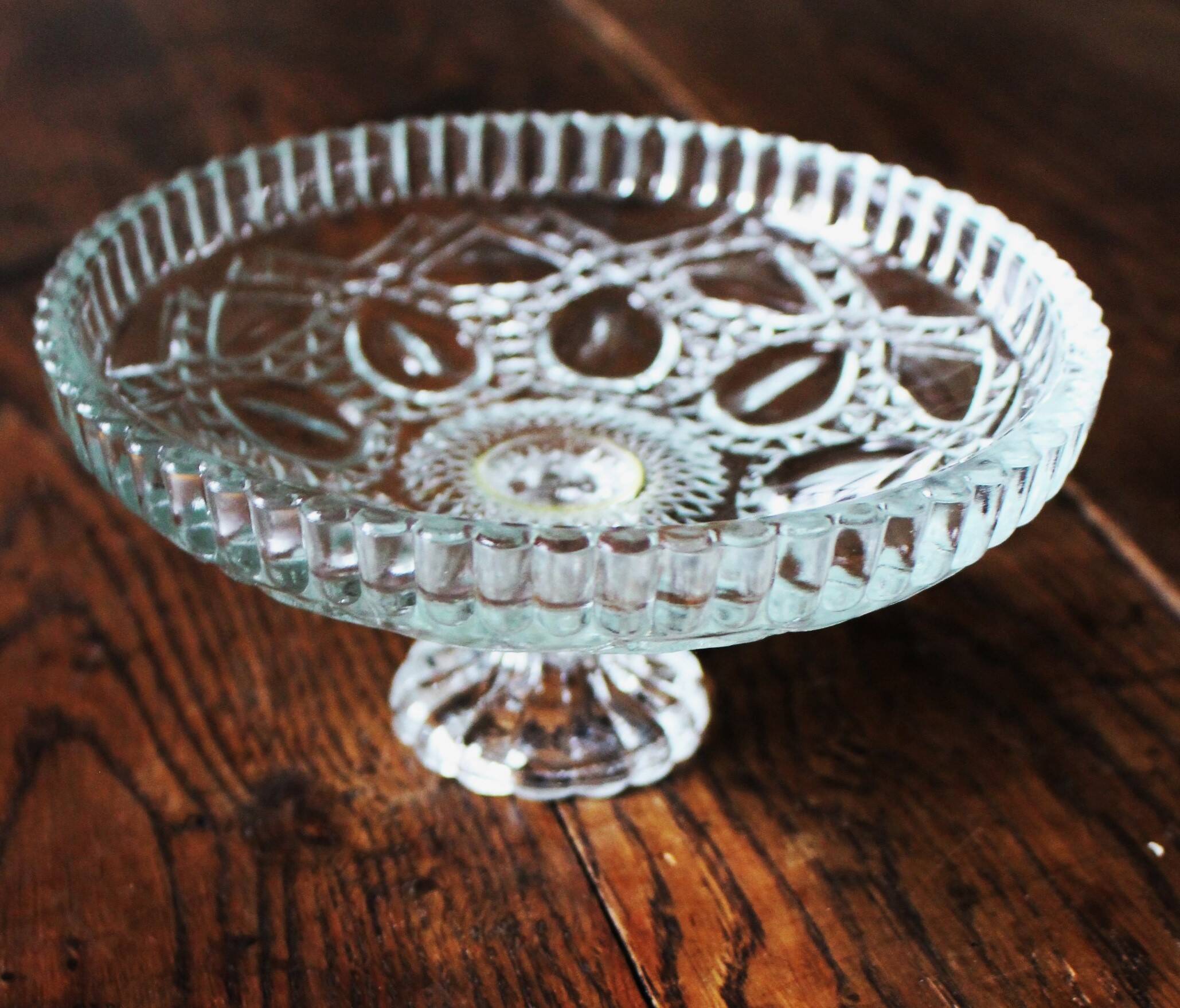 Coupelle sur Pied Verre ciselé transparent