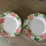 8 flat plates "Franciscan Desert Rose" English tableware