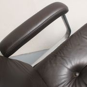 Fauteuil en cuir Drabert marron foncé des années 1970